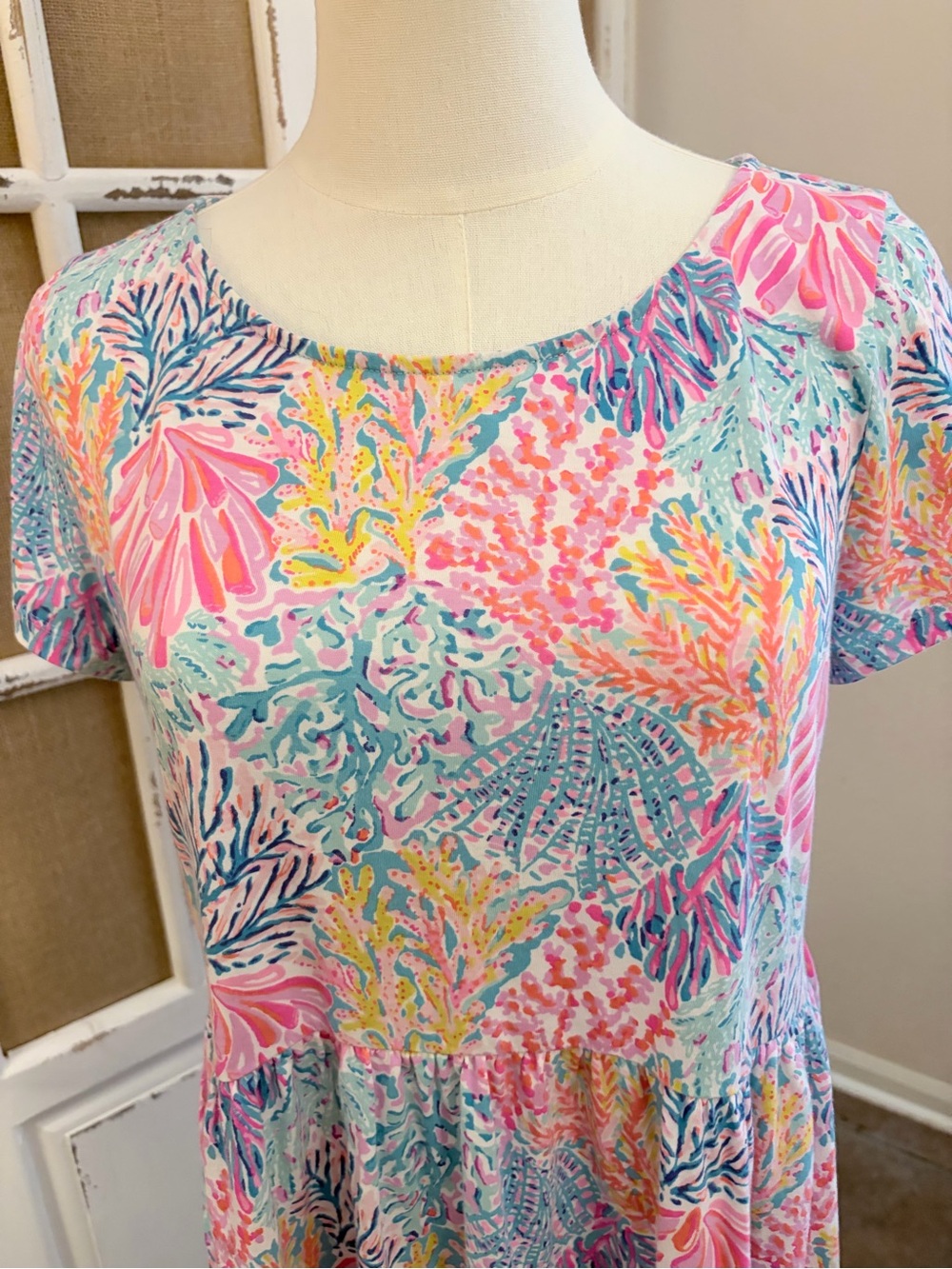 Lilly Pulitzer Coral Reef Print 100% Cotton Dress | Size Tag Removed